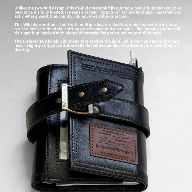 M5 Tri-Fold Leather Vintage Jo - Vintage Leather Journal Notebook recension och pris