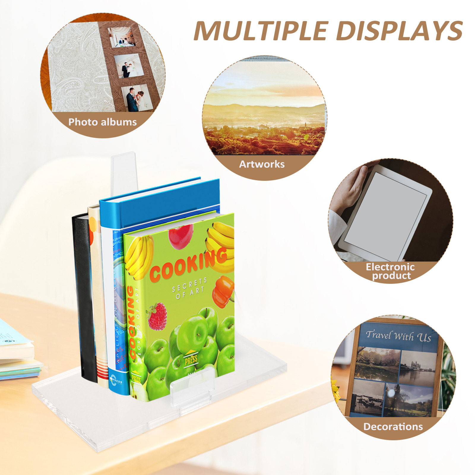 Versatile Acrylic Plate Stand  - Clear Acrylic Book Stand Holder recension och pris