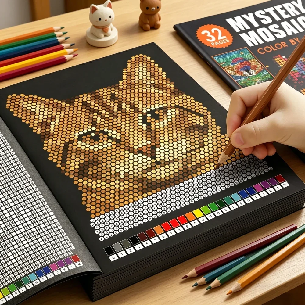 Mystery Mosaics Color by Numbe - Adult Coloring Book Stress Relief recension och pris